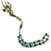 Groene en heldere tasbih kristal met gouden accenten voor luxe tasbih kristal